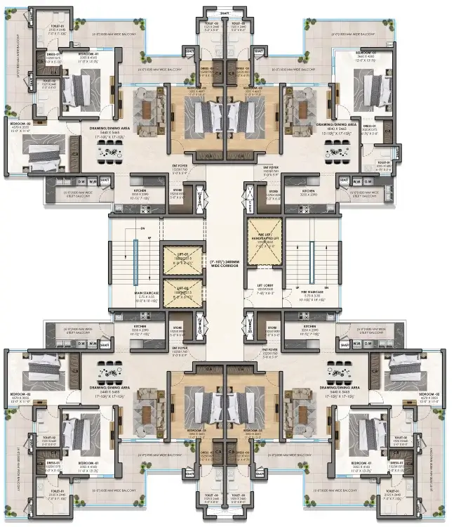 Atlantis Heights mixed residence layout