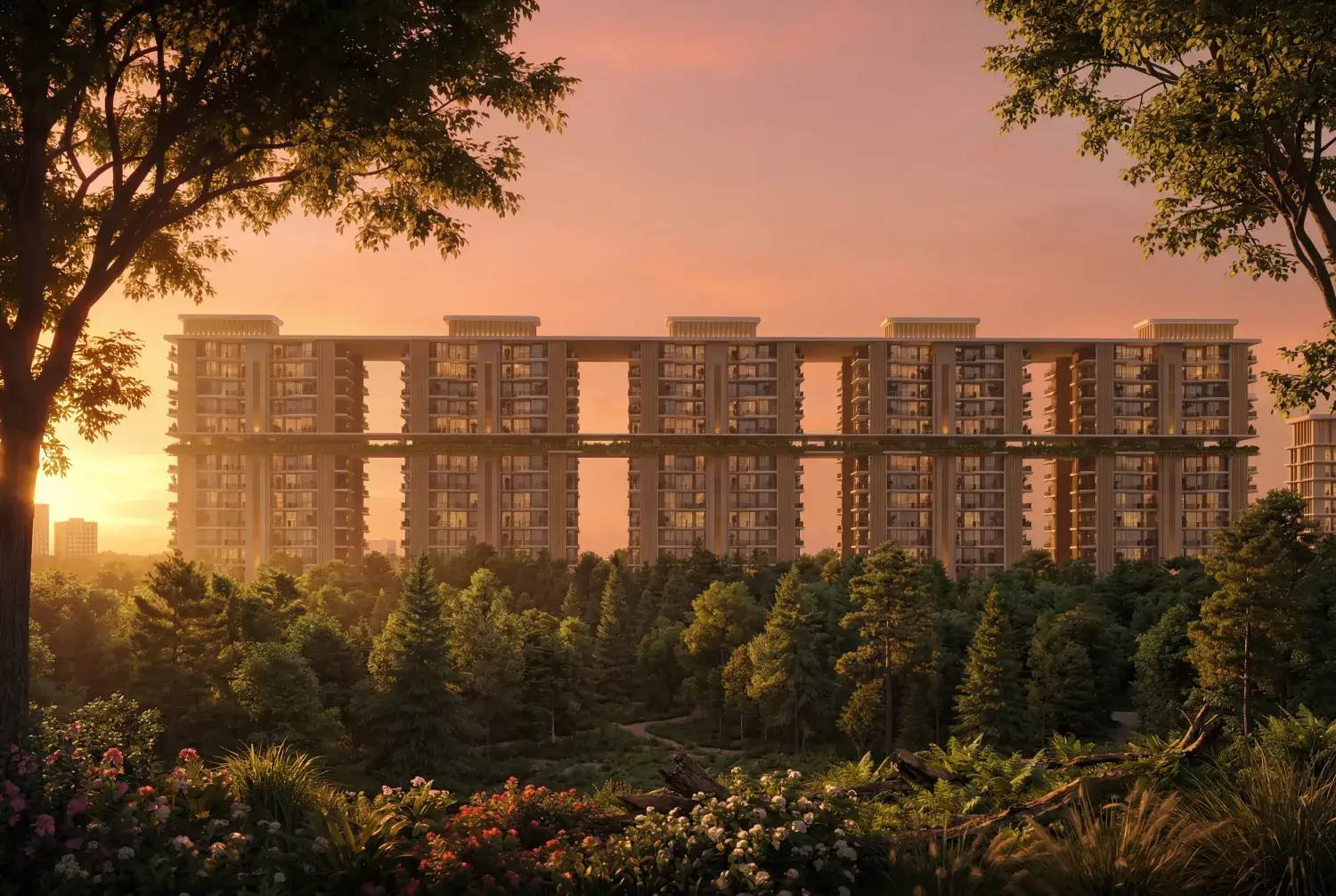 Luxury flats in Zirakpur with green surroundings